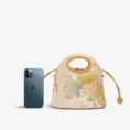 06_Printed_Jacquard_Lotus_Khaki_Drawstring_Bucket_Bag_LD120670
