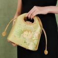 1b_Printed_Jacquard_Lotus_Green_Drawstring_Bucket_Bag_LD120670