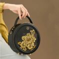4_Embroidery_Leather_Round_Handbag_High_Luxury_Royal_Gold_Peony_P110171