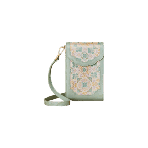 Brocade Jacquard Leather Bag  Intricate Phone Chinese Wallet