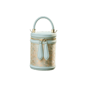 Song Brocade Leather Bucket Cylinder Bag