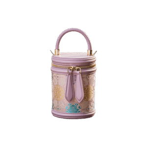 Song Brocade Leather Bucket Cylinder Bag